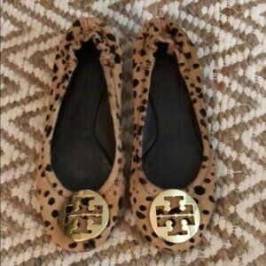 Tory Burch Reva Cheetah Print Ballet Flat Shoes